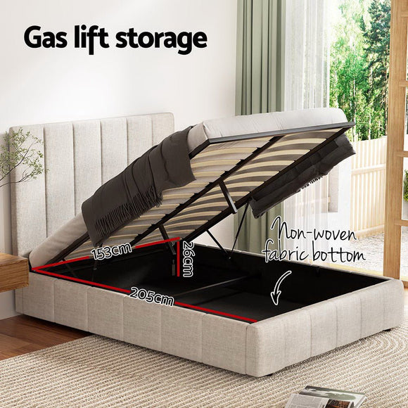 Artiss Bed Frame Queen Size Beige TETTE - RnR Galore