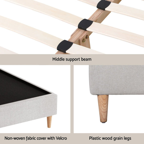 Artiss Bed Frame Queen Size Beige ZORA - RnR Galore