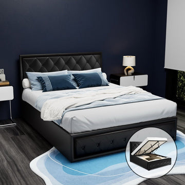 Artiss Bed Frame Queen Size Gas Lift Black TIYO - RnR Galore