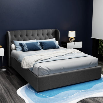 Artiss Bed Frame Queen Size Gas Lift Charcoal ISSA - RnR Galore