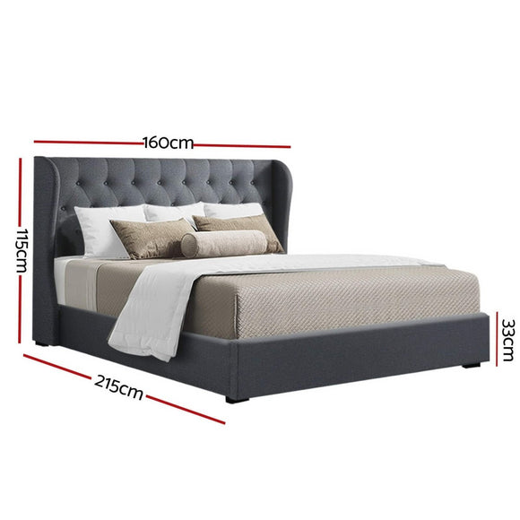 Artiss Bed Frame Queen Size Gas Lift Charcoal ISSA - RnR Galore