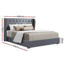 Artiss Bed Frame Queen Size Gas Lift Grey ISSA - RnR Galore