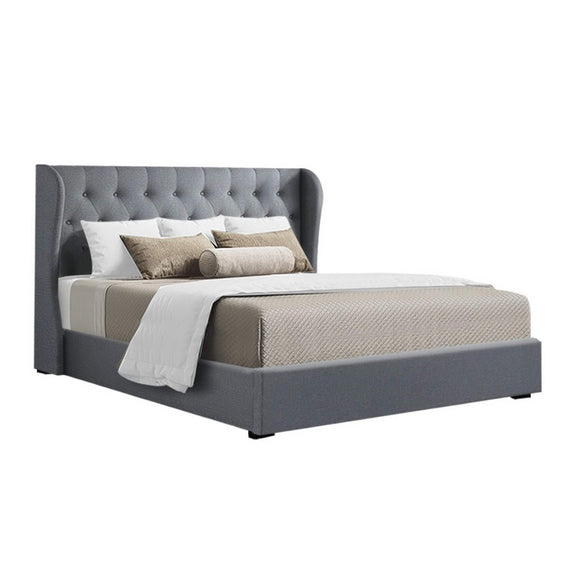 Artiss Bed Frame Queen Size Gas Lift Grey ISSA - RnR Galore