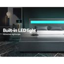 Artiss Bed Frame Queen Size LED Gas Lift Grey COLE - RnR Galore