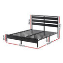 Artiss Bed Frame Queen Size LED Metal Bed Base with Charging Station - RnR Galore