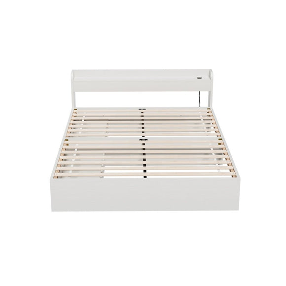 Artiss Bed Frame Queen Size Mattress Base wtih Charging Ports 2 Storage Drawers - RnR Galore