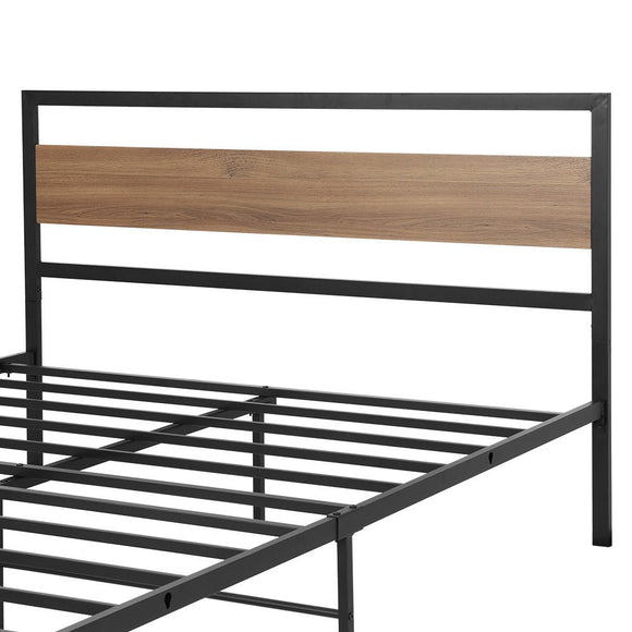 Artiss Bed Frame Queen Size Metal Base Mattress Platform Foundation Black DREW - RnR Galore