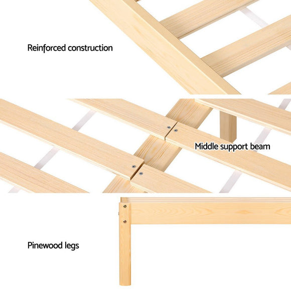 Artiss Bed Frame Queen Size Rattan Wooden RITA - RnR Galore