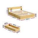 Artiss Bed Frame Queen Size with Charging Ports and 2 Drawers AURA - RnR Galore