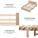 Artiss Bed Frame Queen Size Wooden Acacia Wood OATMEAL - RnR Galore