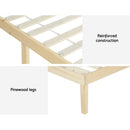 Artiss Bed Frame Queen Size Wooden Base Mattress Platform Timber Pine BRUNO - RnR Galore