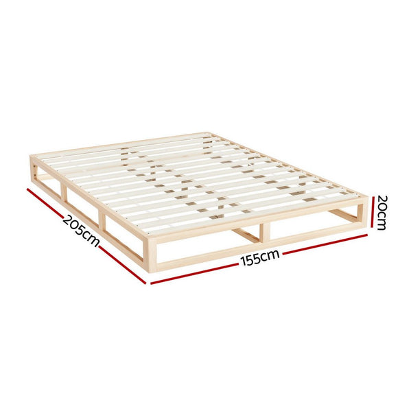 Artiss Bed Frame Queen Size Wooden Base Mattress Platform Timber Pine KALAM - RnR Galore