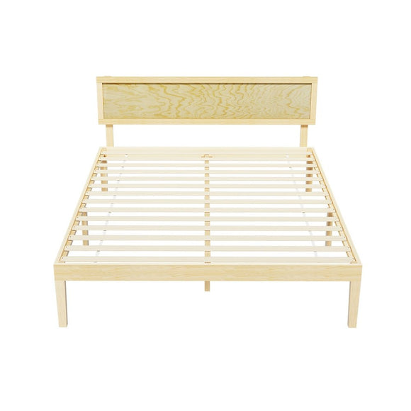 Artiss Bed Frame Queen Size Wooden Base Mattress Platform Timber Pine YUMI - RnR Galore