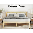 Artiss Bed Frame Queen Size Wooden Base Mattress Platform Timber Pine YUMI - RnR Galore