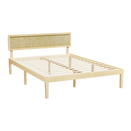 Artiss Bed Frame Queen Size Wooden Base Mattress Platform Timber Pine YUMI - RnR Galore