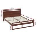 Artiss Bed Frame Queen Size Wooden Walnut WITTON - RnR Galore