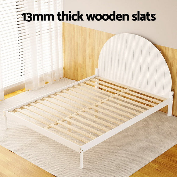 Artiss Bed Frame Queen Size Wooden White DALY - RnR Galore