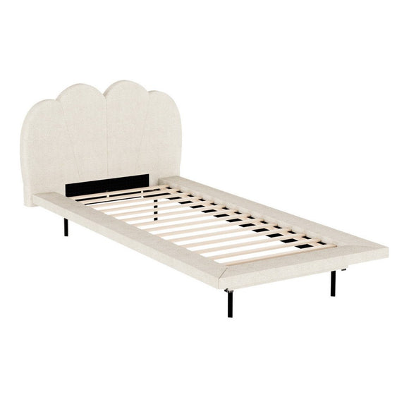 Artiss Bed Frame Single Size Boucle Beige SASA - RnR Galore