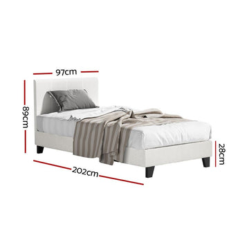 Artiss Bed Frame Single Size Boucle Fabric Mattress Base Platform Wooden - RnR Galore