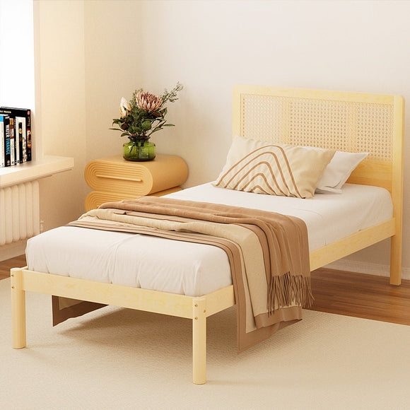 Artiss Bed Frame Single Size Rattan Wooden RITA - RnR Galore