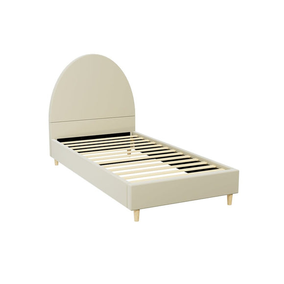 Artiss Bed Frame Single Size Velvet Cream ELLA - RnR Galore