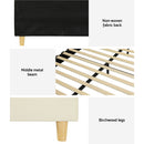 Artiss Bed Frame Single Size Velvet Cream ELLA - RnR Galore