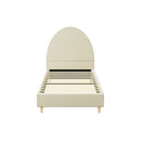 Artiss Bed Frame Single Size Velvet Cream ELLA - RnR Galore