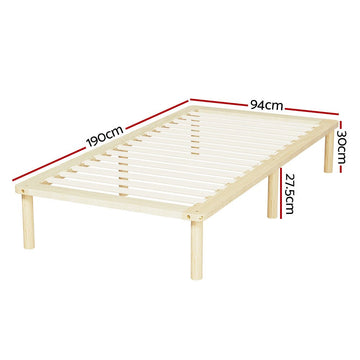 Artiss Bed Frame Single Size Wooden Base Mattress Platform Timber Pine AMBA - RnR Galore