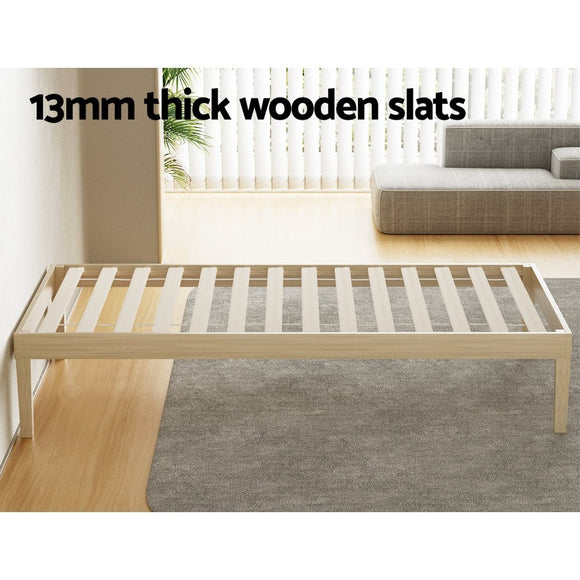 Artiss Bed Frame Single Size Wooden Base Mattress Platform Timber Pine BRUNO - RnR Galore