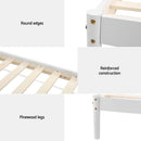 Artiss Bed Frame Single Size Wooden White DALY - RnR Galore