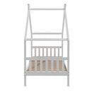 Artiss Bed Frame Wooden Base Kids Single Timber House Beds White - RnR Galore