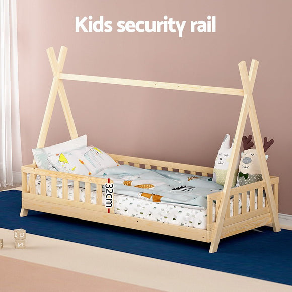 Artiss Bed Frame Wooden Kids House Frames Oak PUAH - RnR Galore