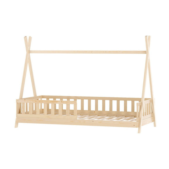 Artiss Bed Frame Wooden Kids House Frames Oak PUAH - RnR Galore
