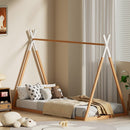 Artiss Bed Frame Wooden Kids House Single Frame Oak ENID - RnR Galore