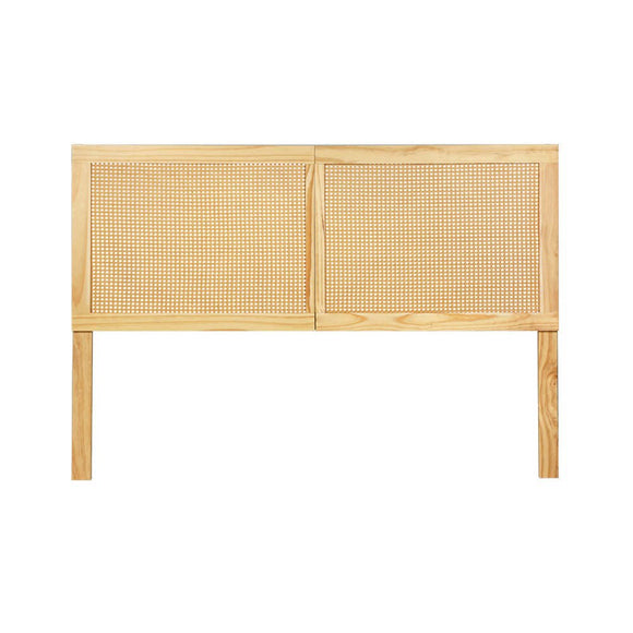 Artiss Bed Head Headboard Queen Rattan - RIBO Pine - RnR Galore