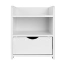 Artiss Bedside Table 1 Drawer with Shelf - FARA White - RnR Galore