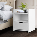 Artiss Bedside Table 1 Drawer with Shelf - FARA White - RnR Galore