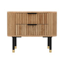Artiss Bedside Table 2 Drawers Paulownia Wood Pine - RnR Galore