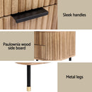 Artiss Bedside Table 2 Drawers Paulownia Wood Pine - RnR Galore