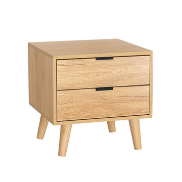 Artiss Bedside Table 2 Drawers - Pine - RnR Galore