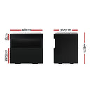 Artiss Bedside Table LED - HERES Black - RnR Galore