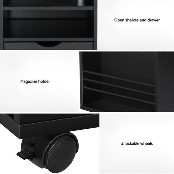 Artiss Bedside Table USB Charging with LED Adjustable Laptop Tray - TALA - RnR Galore