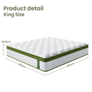 Artiss BedStory King Bed Frame Set With Hybrid Mattress Medium Firm Linen Grey - RnR Galore