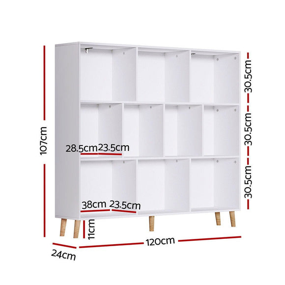Artiss Bookshelf 3 Tiers 10 Cubes - CORA White - RnR Galore