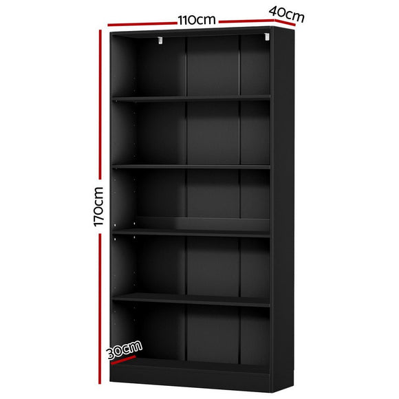 Artiss Bookshelf 5 Tiers ANTON Black - RnR Galore