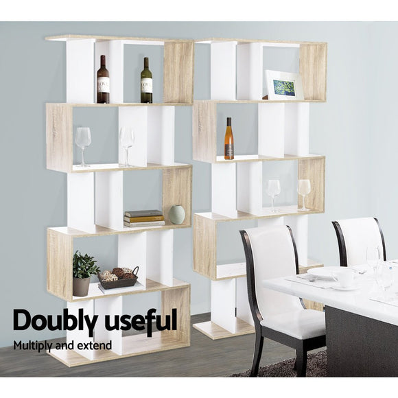 Artiss Bookshelf 5 Tiers - RITA White and Oak - RnR Galore