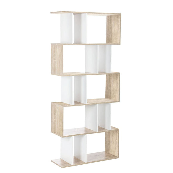 Artiss Bookshelf 5 Tiers - RITA White and Oak - RnR Galore