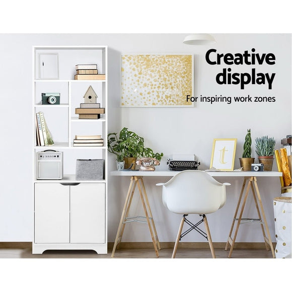 Artiss Bookshelf with Cabinet - GINA White - RnR Galore