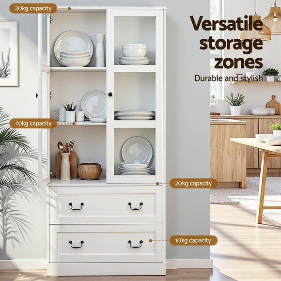 Artiss Buffet Sideboard 180cm Hutch Storage Cabinet Kitchen Drawer Door White - RnR Galore