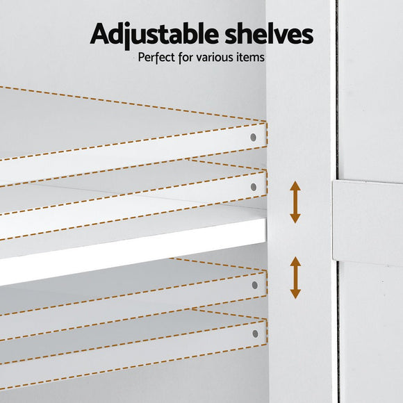 Artiss Buffet Sideboard 180cm Hutch Storage Cabinet Kitchen Drawer Door White - RnR Galore